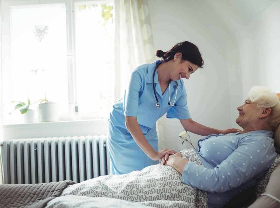home nurse provide care bed